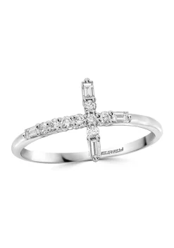 Brand new 😀 1/4 ct. t.w. Diamond Cross Ring in 14k White Gold by Effy® 🌟 -Effy® Sales Shop Belk 1008