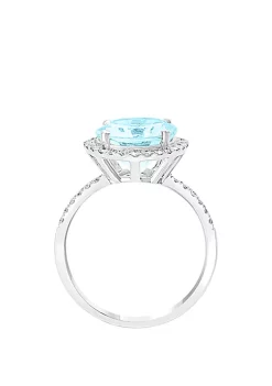 Best Sale ⌛ 1.4 ct. t.w. Aquamarine and 3/8 ct. t.w. Diamond Ring in 14k White Gold by Effy® 💯 -Effy® Sales Shop Belk 1014