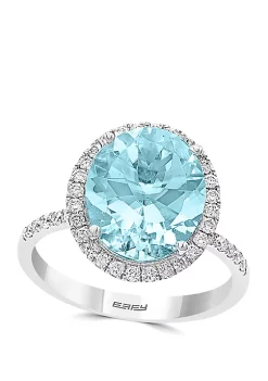 Best Sale ⌛ 1.4 ct. t.w. Aquamarine and 3/8 ct. t.w. Diamond Ring in 14k White Gold by Effy® 💯 -Effy® Sales Shop Belk 1015