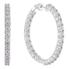 Outlet 🌟 1.08 ct. t.w. Diamond Hoop Earrings in Sterling Silver by Effy® ⭐