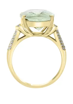 Promo 🛒 8.35 ct. t.w. Green Amethyst and 1/4 ct. t.w. Diamond Ring in 14K Yellow Gold by Effy® ⌛ -Effy® Sales Shop Belk 1027