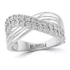 Budget 🤩 1/4 ct. t.w. Diamond Crossover Band Ring in Sterling Silver by Effy® 🌟