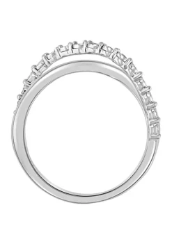 Budget 🤩 1/4 ct. t.w. Diamond Crossover Band Ring in Sterling Silver by Effy® 🌟 -Effy® Sales Shop Belk 1036