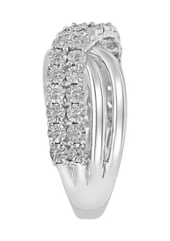 Budget 🤩 1/4 ct. t.w. Diamond Crossover Band Ring in Sterling Silver by Effy® 🌟 -Effy® Sales Shop Belk 1037