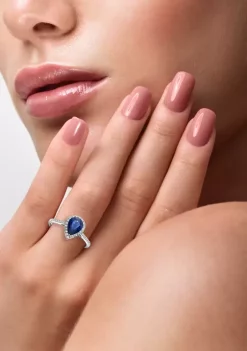 Best Pirce 🔔 1.05 ct. t.w. Sapphire and 1/6 ct. t.w. Diamonds Ring in 14K White Gold by Effy® 🥰 -Effy® Sales Shop Belk 1042