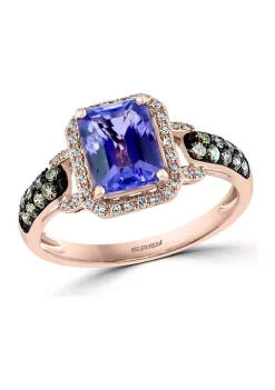 Discount 🔥 3/8 ct. t.w. Diamond and 1.33 ct. t.w. Tanzanite Ring in 14K Rose Gold by Effy® 🧨