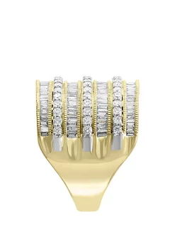 Discount 🌟 1.47 ct. t.w. Baguette and Round Diamond Band in 14k Yellow Gold by Effy® ❤️ -Effy® Sales Shop Belk 1054