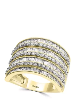 Discount 🌟 1.47 ct. t.w. Baguette and Round Diamond Band in 14k Yellow Gold by Effy® ❤️ -Effy® Sales Shop Belk 1055
