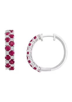 Buy ⭐ Diamond and Natural Ruby Earrings in Sterling Silver by Effy® 🎁