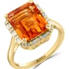Buy ✔️ 1/8 ct. t.w. Diamond and 6 ct. t.w. Citrine Ring in 14K Yellow Gold by Effy® 😀