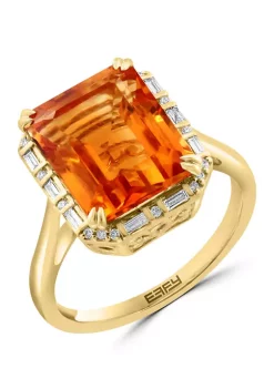 Buy ✔️ 1/8 ct. t.w. Diamond and 6 ct. t.w. Citrine Ring in 14K Yellow Gold by Effy® 😀 -Effy® Sales Shop Belk 1067