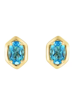 Brand new ❤️ 925 Gold Plated Silver Blue Topaz Earrings by Effy® 🎁 -Effy® Sales Shop Belk 1086
