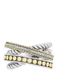 Hot Sale 👍 1/10 ct. t.w. Diamond Ring in Sterling Silver and 18K Yellow Gold by Effy® 💯 -Effy® Sales Shop Belk 1091