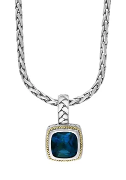 Cheap 😀 4.65 ct. t.w. London Blue Topaz Necklace in Sterling Silver and 18k Yellow Gold by Effy® 🔥