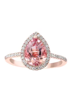 Wholesale 🛒 1/4 ct. t.w. Diamond and 1.55 ct. t.w. Pink Morganite Ring in 14K Rose Gold by Effy® ✔️ -Effy® Sales Shop Belk 1103