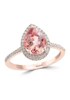 Wholesale 🛒 1/4 ct. t.w. Diamond and 1.55 ct. t.w. Pink Morganite Ring in 14K Rose Gold by Effy® ✔️ -Effy® Sales Shop Belk 1106
