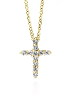 Cheapest ⌛ Diamond Pendant Cross Necklace in 14k Yellow Gold by Effy® 👍