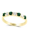 Cheap ✔️ 1/4 ct. t.w. Diamond and Natural Emerald Band Ring in 14k Yellow Gold by Effy® 😍