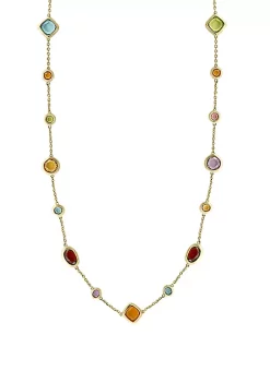 Best deal 🎁 Amethyst, Blue Topaz, Citrine, Garnet, Peridot Necklace in 14k Yellow Gold by Effy® ✔️