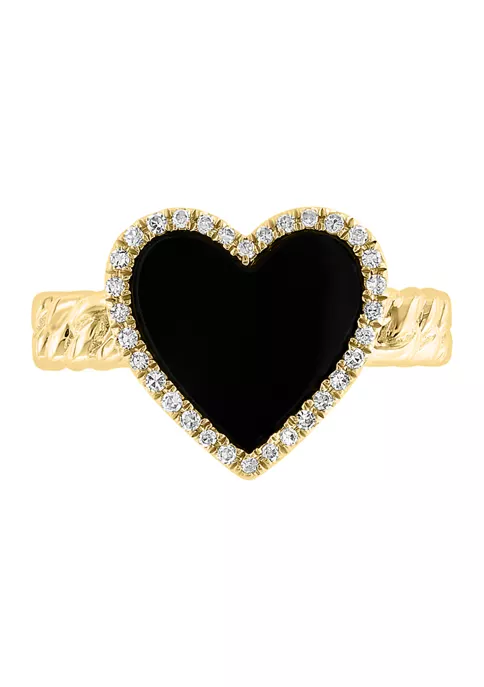 Wholesale ⭐ 14K Yellow Gold Diamond and Onyx Ring by Effy® 😀 2 Wholesale ⭐ 14K Yellow Gold Diamond and Onyx Ring by Effy® 😀 - Image 2