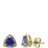 Deals ✔️ 1/8 ct. t.w. Diamond and 1.05 ct. t.w. Tanzanite Earrings in 14k Yellow Gold by Effy® 🛒