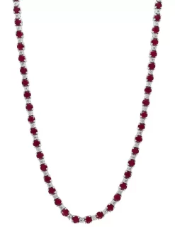 Brand new 😍 Diamond and Natural Ruby Necklace in Sterling Silver by Effy® 💯