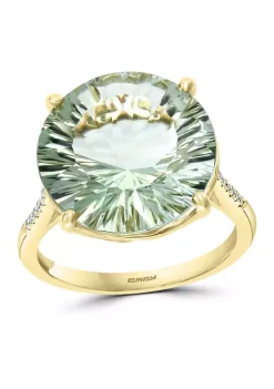 Hot Sale 👏 1/10 ct. t.w. Diamond and 9.53 ct. t.w. Green Amethyst Ring in 14k Yellow Gold by Effy® ❤️ 7 Hot Sale 👏 1/10 ct. t.w. Diamond and 9.53 ct. t.w. Green Amethyst Ring in 14k Yellow Gold by Effy® ❤️ -Effy® Sales Shop Belk 117
