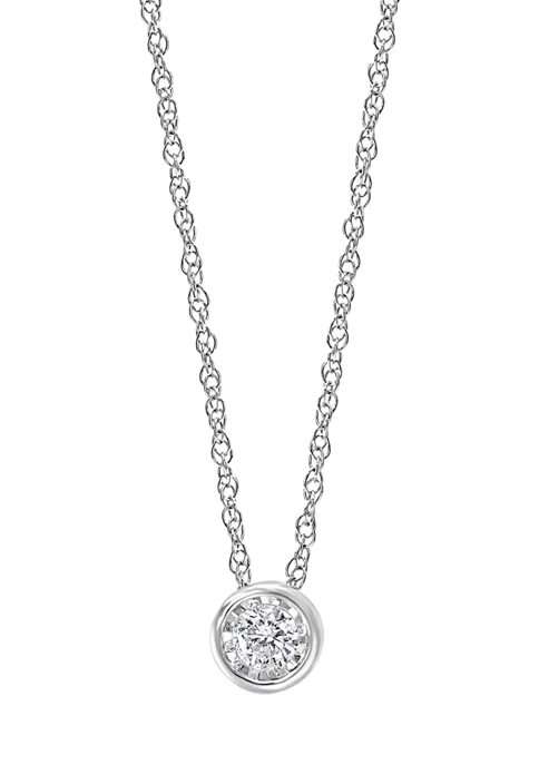 Deals ✔️ 1/5 ct. t.w. Diamond Solitaire-Cut Pendant Necklace in Sterling Silver by Effy® 👏 1 Deals ✔️ 1/5 ct. t.w. Diamond Solitaire-Cut Pendant Necklace in Sterling Silver by Effy® 👏