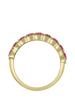 Best Pirce 🥰 1/4 ct. t.w. Diamond, 1.28 ct. t.w. Natural Ruby Ring in 14k Yellow Gold by Effy® 👏 -Effy® Sales Shop Belk 1197