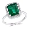 Cheapest 🤩 2.95 ct. t.w. Natural Emeralds and 1/6 ct. t.w. Diamonds Ring in 14k White Gold by Effy® 🎉