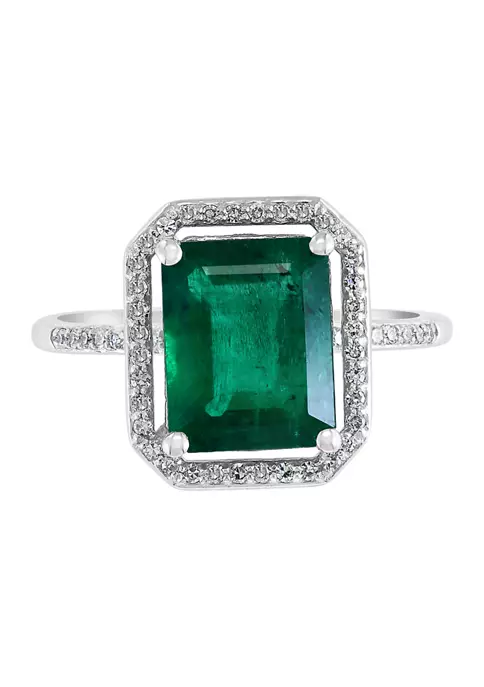 Cheapest 🤩 2.95 ct. t.w. Natural Emeralds and 1/6 ct. t.w. Diamonds Ring in 14k White Gold by Effy® 🎉 2 Cheapest 🤩 2.95 ct. t.w. Natural Emeralds and 1/6 ct. t.w. Diamonds Ring in 14k White Gold by Effy® 🎉 - Image 2