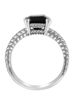 Cheap 👏 Cable Onyx Ring in Sterling Silver by Effy® 🌟 -Effy® Sales Shop Belk 1223