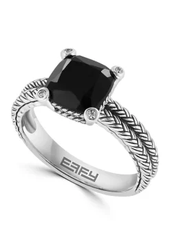 Cheap 👏 Cable Onyx Ring in Sterling Silver by Effy® 🌟 -Effy® Sales Shop Belk 1225
