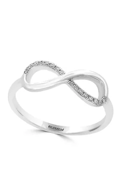 New 🧨 Sterling Silver Diamond Infinity Design Ring by Effy® ❤️