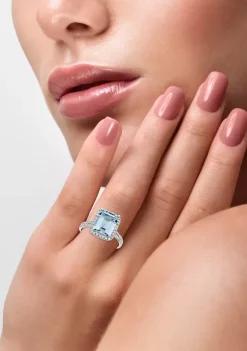 Cheapest 💯 3/8 ct. t.w. Diamonds and 2.95 ct. t.w. Aquamarine Ring in 14k White Gold by Effy® 😉 -Effy® Sales Shop Belk 1241