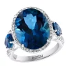 Discount 🎉 14K White Gold 1/2 ct. t.w. Diamond and 13.05 ct. t.w. London Blue Topaz Ring by Effy® ❤️