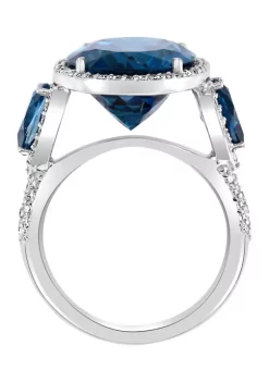 Discount 🎉 14K White Gold 1/2 ct. t.w. Diamond and 13.05 ct. t.w. London Blue Topaz Ring by Effy® ❤️ 8 Discount 🎉 14K White Gold 1/2 ct. t.w. Diamond and 13.05 ct. t.w. London Blue Topaz Ring by Effy® ❤️ -Effy® Sales Shop Belk 1245