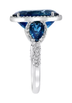 Discount 🎉 14K White Gold 1/2 ct. t.w. Diamond and 13.05 ct. t.w. London Blue Topaz Ring by Effy® ❤️ 9 Discount 🎉 14K White Gold 1/2 ct. t.w. Diamond and 13.05 ct. t.w. London Blue Topaz Ring by Effy® ❤️ -Effy® Sales Shop Belk 1246