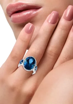 Discount 🎉 14K White Gold 1/2 ct. t.w. Diamond and 13.05 ct. t.w. London Blue Topaz Ring by Effy® ❤️ 10 Discount 🎉 14K White Gold 1/2 ct. t.w. Diamond and 13.05 ct. t.w. London Blue Topaz Ring by Effy® ❤️ -Effy® Sales Shop Belk 1247