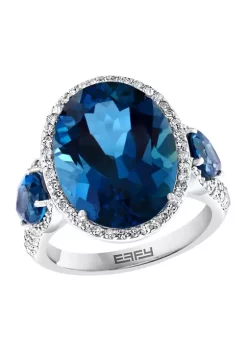 Discount 🎉 14K White Gold 1/2 ct. t.w. Diamond and 13.05 ct. t.w. London Blue Topaz Ring by Effy® ❤️ 11 Discount 🎉 14K White Gold 1/2 ct. t.w. Diamond and 13.05 ct. t.w. London Blue Topaz Ring by Effy® ❤️ -Effy® Sales Shop Belk 1248