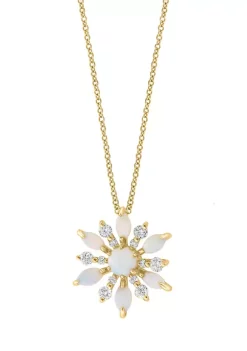 Best Sale 💯 14K Yellow Gold Diamond and Opal Pendant Necklace by Effy® 🥰 -Effy® Sales Shop Belk 1252