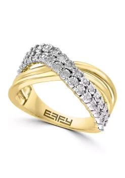 Best Pirce 🔥 Sterling Silver/14K Gold-Plated Diamond Ring by Effy® 😀