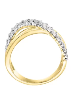 Best Pirce 🔥 Sterling Silver/14K Gold-Plated Diamond Ring by Effy® 😀 -Effy® Sales Shop Belk 1273
