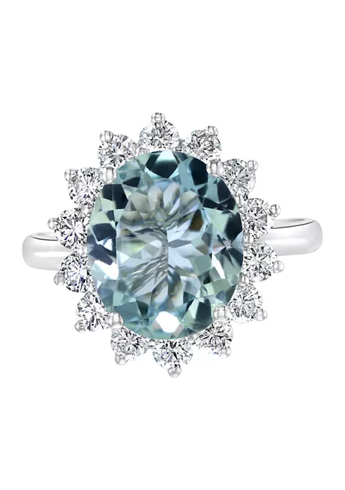 New 🛒 3/4 ct. t.w. Diamond and 3.3 ct. t.w. Aquamarine Ring in 14K White Gold by Effy® ⌛ 2 New 🛒 3/4 ct. t.w. Diamond and 3.3 ct. t.w. Aquamarine Ring in 14K White Gold by Effy® ⌛ - Image 2