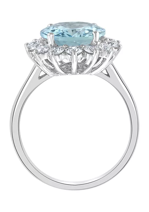 New 🛒 3/4 ct. t.w. Diamond and 3.3 ct. t.w. Aquamarine Ring in 14K White Gold by Effy® ⌛ 3 New 🛒 3/4 ct. t.w. Diamond and 3.3 ct. t.w. Aquamarine Ring in 14K White Gold by Effy® ⌛ - Image 3
