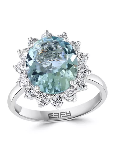 New 🛒 3/4 ct. t.w. Diamond and 3.3 ct. t.w. Aquamarine Ring in 14K White Gold by Effy® ⌛ 4 New 🛒 3/4 ct. t.w. Diamond and 3.3 ct. t.w. Aquamarine Ring in 14K White Gold by Effy® ⌛ - Image 4