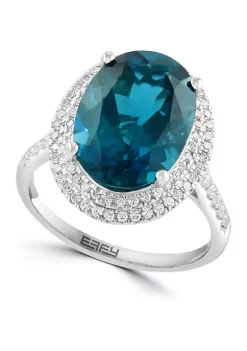 Best reviews of 🤩 14K White Gold Diamond, London Blue Topaz Ring by Effy® 🥰 -Effy® Sales Shop Belk 1304