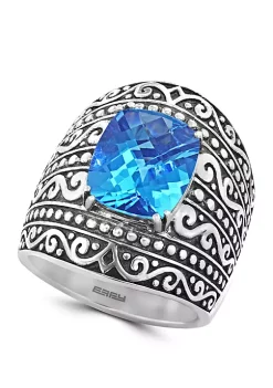 Outlet 🧨 6.95 ct. t.w. Blue Topaz Ring in Sterling Silver by Effy® 🛒