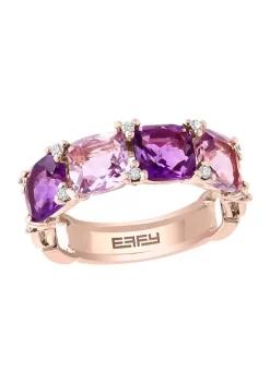 Hot Sale 🌟 14K Rose Gold 1/10 ct. t.w. Diamond and 3.5 ct. t.w. Amethyst Ring by Effy® 🤩