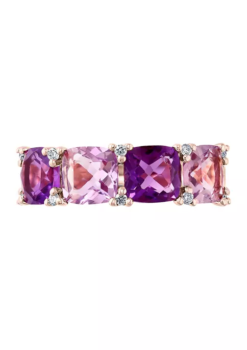 Hot Sale 🌟 14K Rose Gold 1/10 ct. t.w. Diamond and 3.5 ct. t.w. Amethyst Ring by Effy® 🤩 2 Hot Sale 🌟 14K Rose Gold 1/10 ct. t.w. Diamond and 3.5 ct. t.w. Amethyst Ring by Effy® 🤩 - Image 2